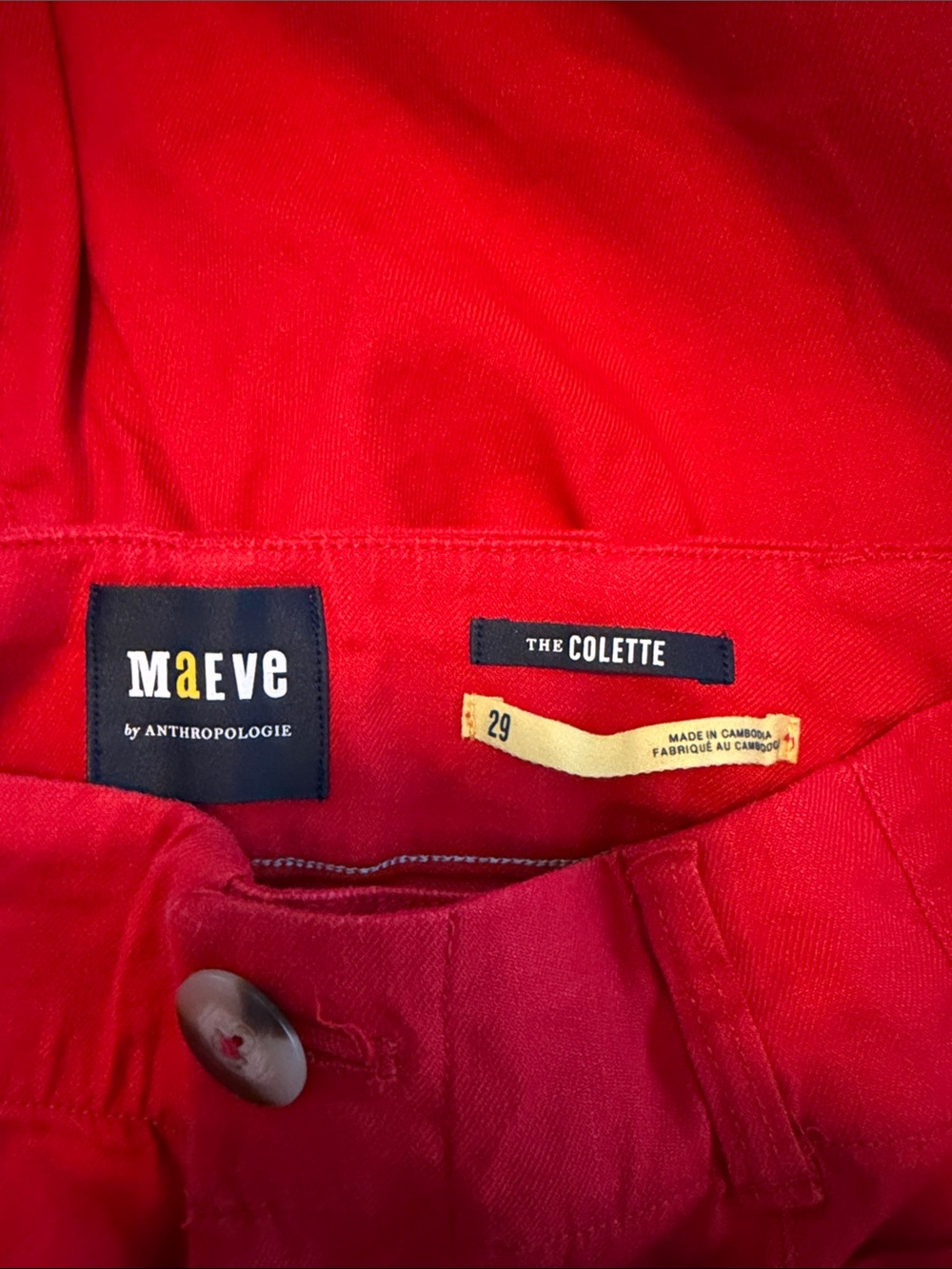 Maeve The Colette Bright Red Wide-Leg Pants - Picture 3 of 3